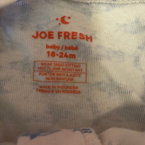 Joe Fresh Shark Print Baby Sleeper 18–24M – Blue Zip-Up Cotton Pajamas - Picture 6 of 7